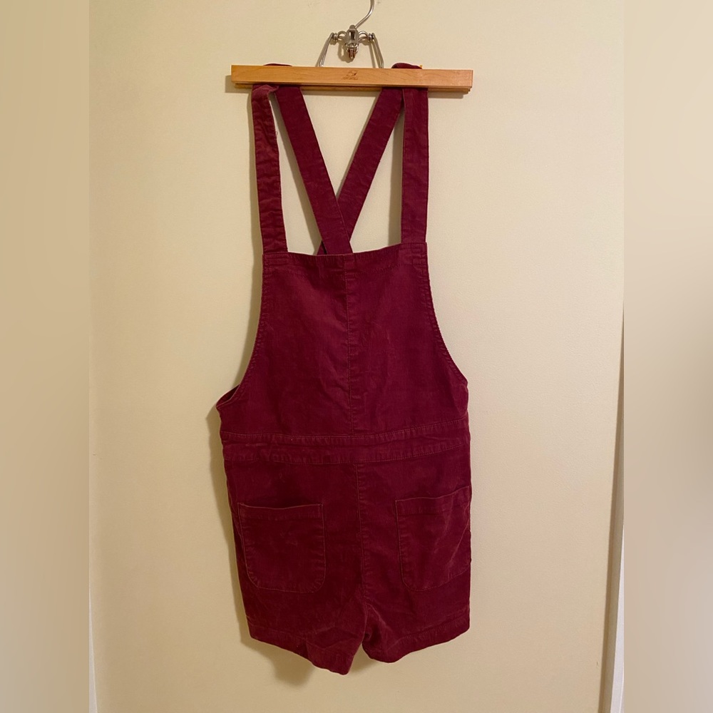 Divided Burgundy Corduroy Bib Overalls Size 12